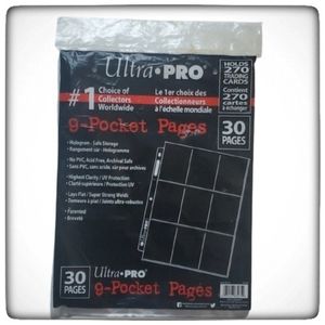 Ultra Pro 30/9 Pocket Page Protectors-Holds 270 Trading Cards